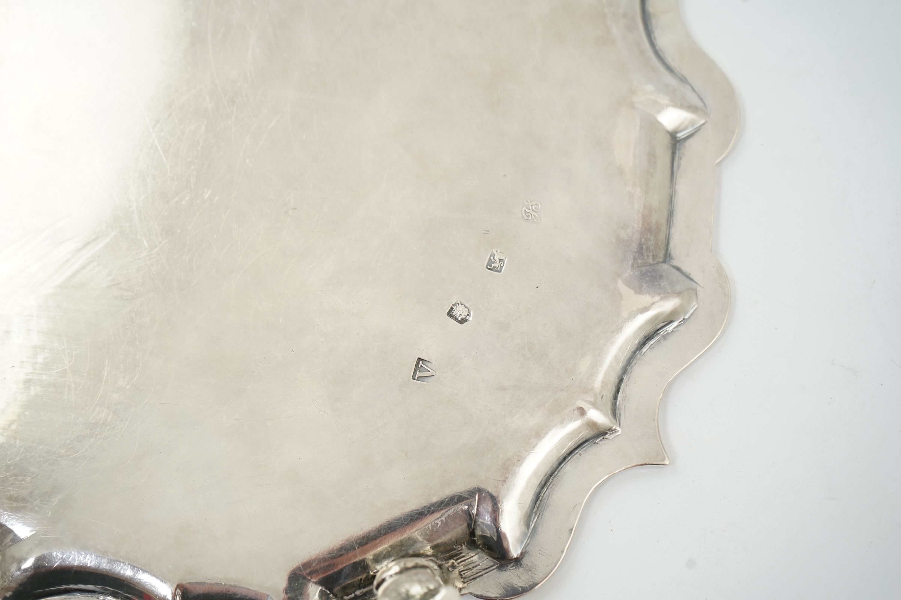 A George II silver salver, by Joseph Sanders